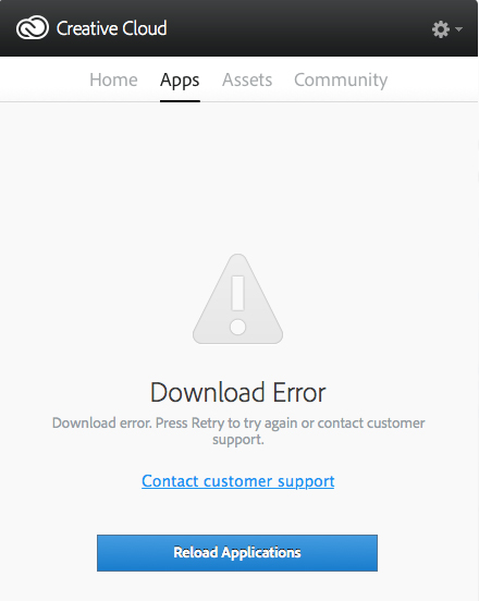 Creative Cloud Download Error Mac